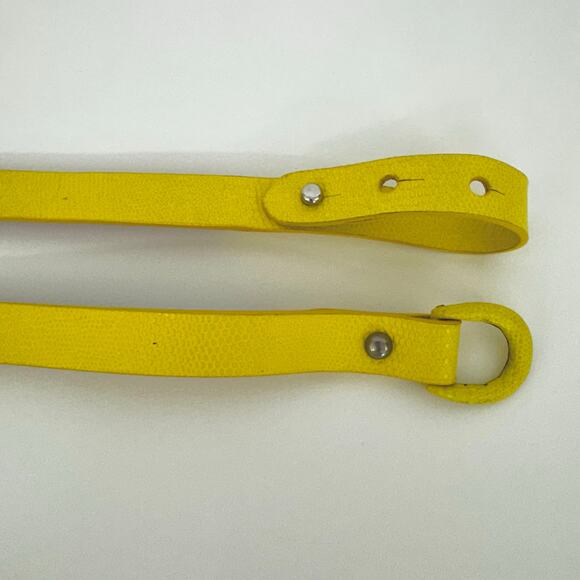 Worth Embossed Leather Waist Belt Yellow S Made in USA - Picture 5 of 10